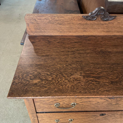 Vintage Oak 5 Drawer Dresser w Trim Detail *Key At Desk* C HIGHBOYS