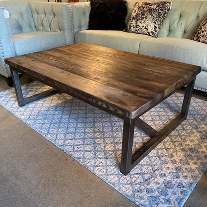 RH Reclaimed Wood & Steel Coffee Table