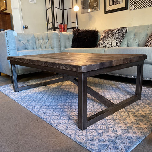 RH Reclaimed Wood & Steel Coffee Table C COFFEE TABLES