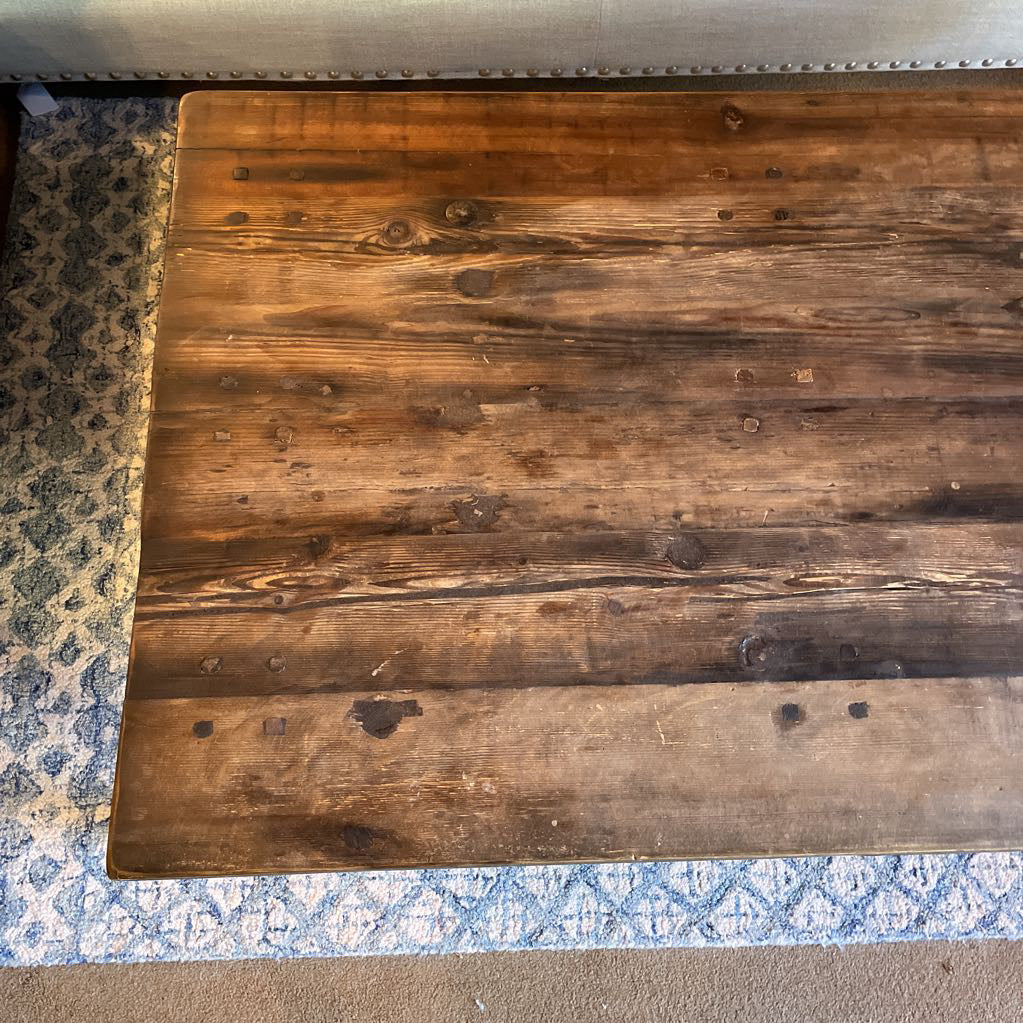 RH Reclaimed Wood & Steel Coffee Table