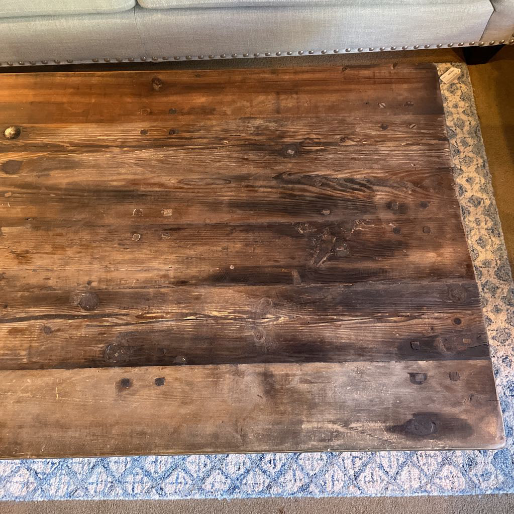 RH Reclaimed Wood & Steel Coffee Table