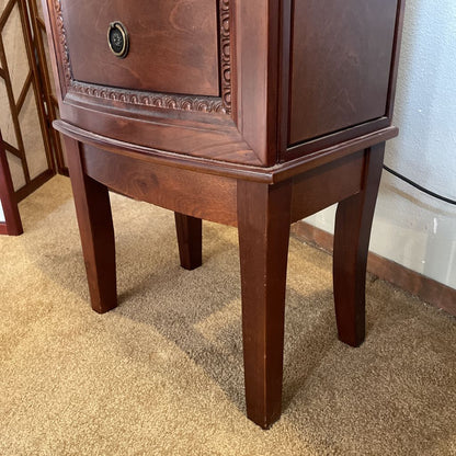 6 Tier Wooden Green Velvet Standing Jewlery Chest C CABINETS