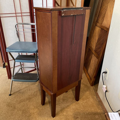 6 Tier Wooden Green Velvet Standing Jewlery Chest C CABINETS