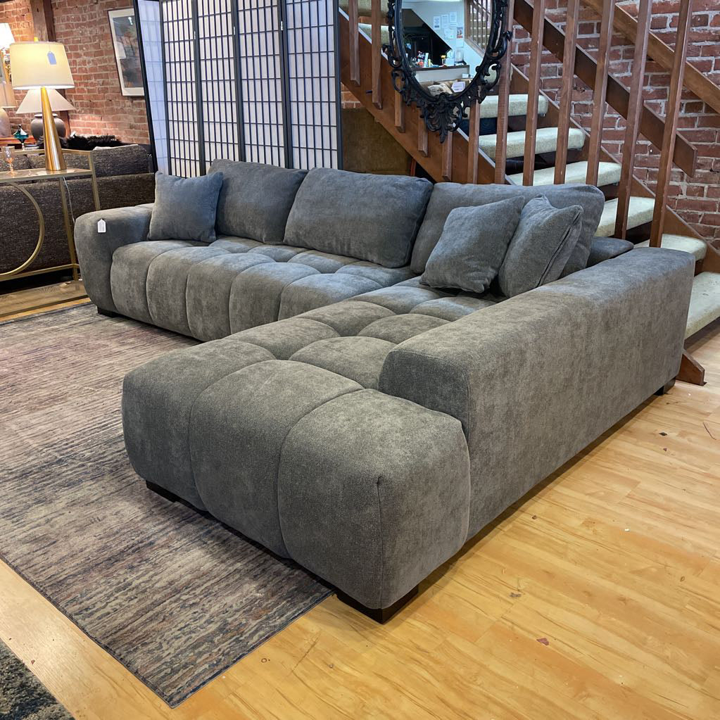 Charcoal Tufted RAF Sectional U SECTIONALS RAF