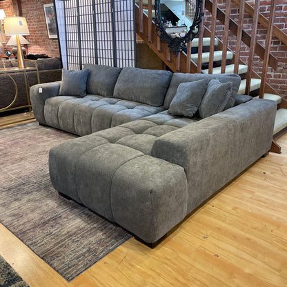 Charcoal Tufted RAF Sectional U SECTIONALS RAF