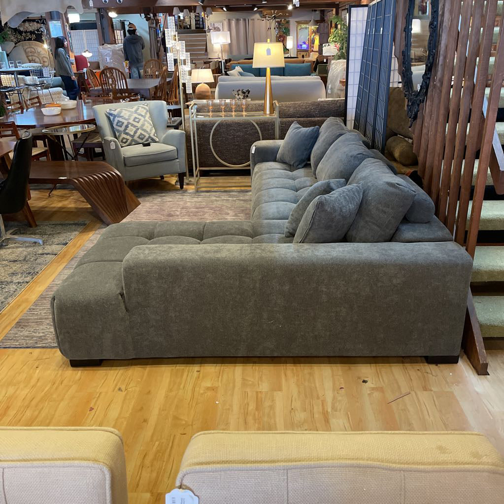 Charcoal Tufted RAF Sectional U SECTIONALS RAF
