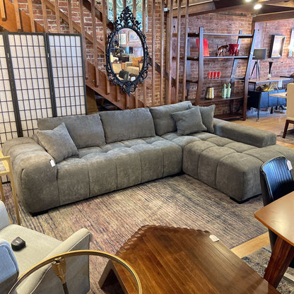 Charcoal Tufted RAF Sectional U SECTIONALS RAF