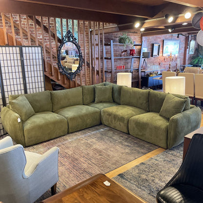Green Fabric Modular Sectional U SECTIONALS CORNER