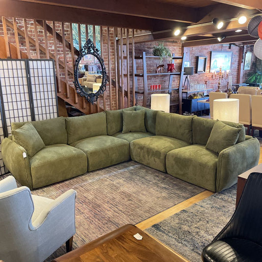 Green Fabric Modular Sectional U SECTIONALS CORNER