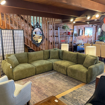 Green Fabric Modular Sectional U SECTIONALS CORNER
