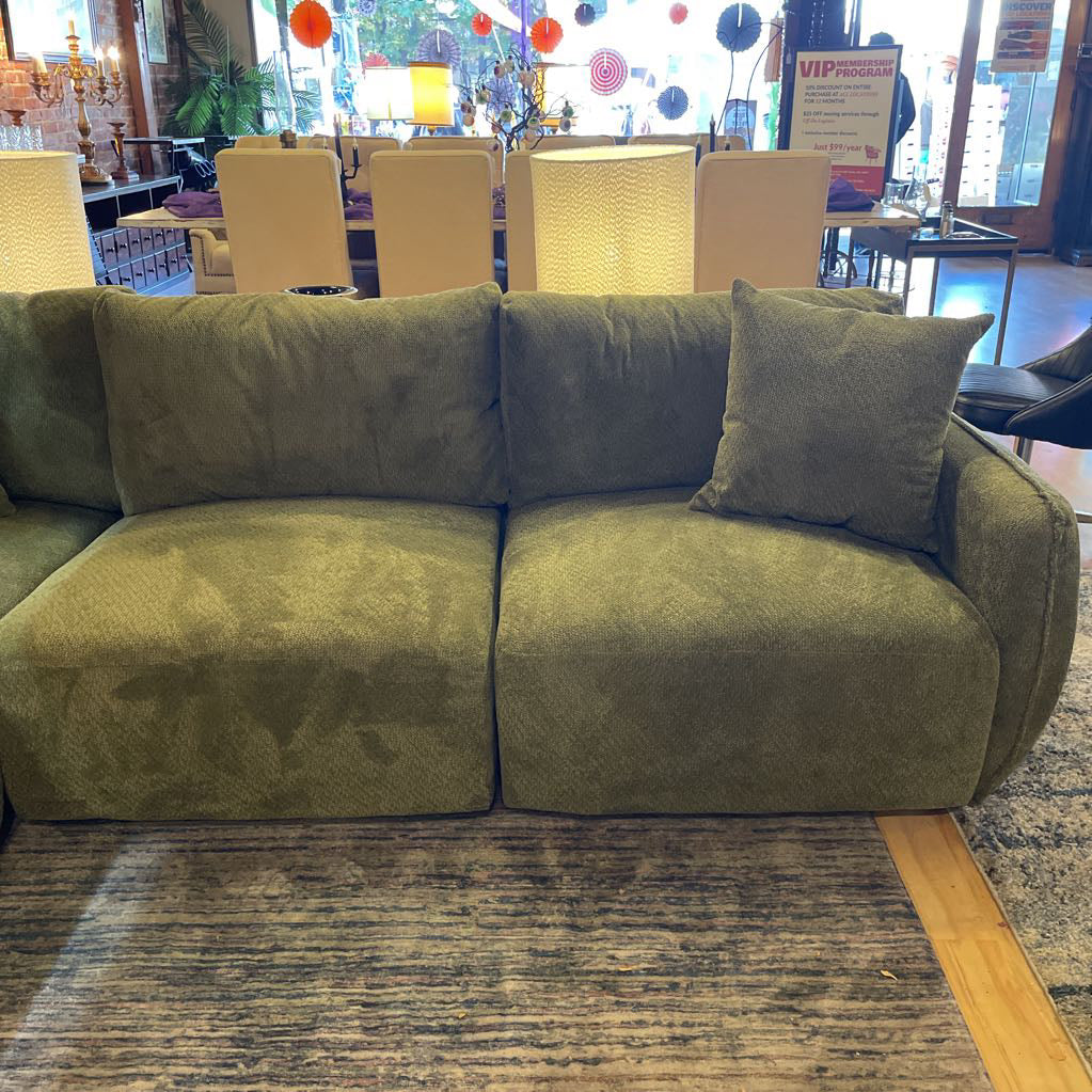 Green Fabric Modular Sectional U SECTIONALS CORNER