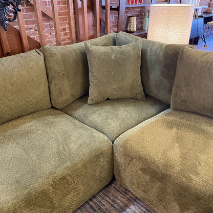 Green Fabric Modular Sectional U SECTIONALS CORNER