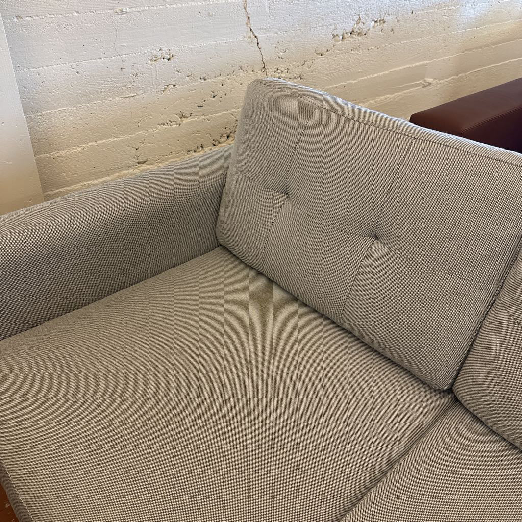 The Nomad Sofa with Ottoman in Crushed Gravel
