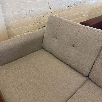 The Nomad Sofa with Ottoman in Crushed Gravel