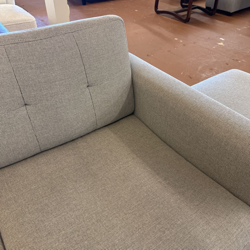 The Nomad Sofa with Ottoman in Crushed Gravel