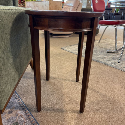 Vintage Round Inlaid Wood Side Table C SIDE TABLES