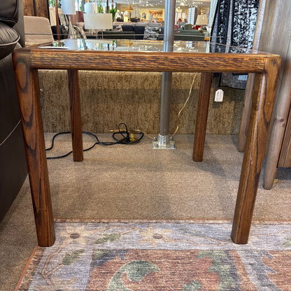 Traditional Side Table w/Smoked Glass Top C SIDE TABLES