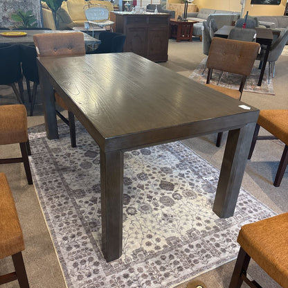 Grey Wood Rectangle Leg Dining Table