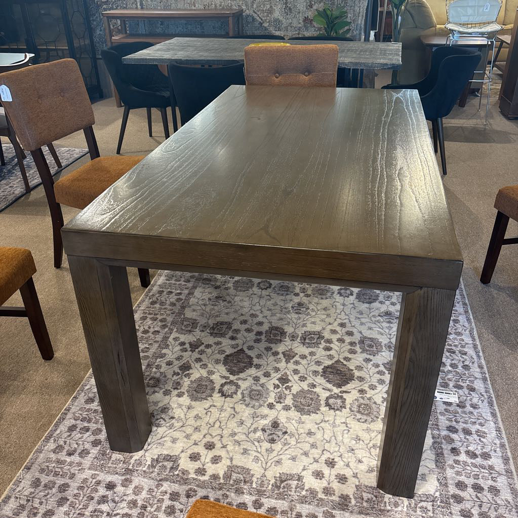 Grey Wood Rectangle Leg Dining Table