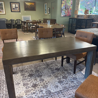 Grey Wood Rectangle Leg Dining Table