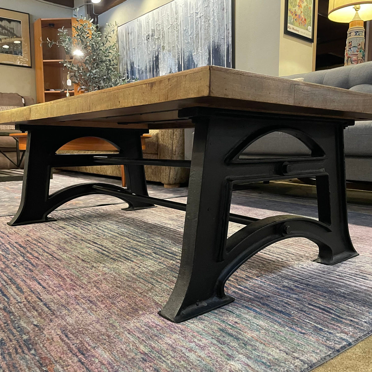 Rustic Industrial Parquet Wood Coffee Table C COFFEE TABLES
