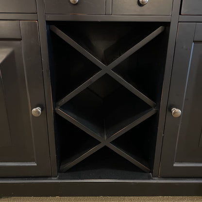 Pottery Barn Black Hutch w/ Glass Doors