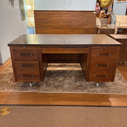 Vintage MCM 6 Drawer Executive Desk