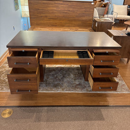 Vintage MCM 6 Drawer Executive Desk