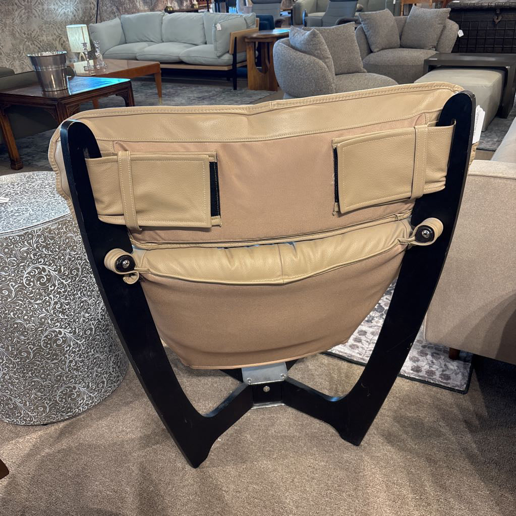 Scandinavian Designs Beige Leather Accent Chair