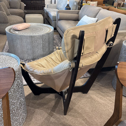 Scandinavian Designs Beige Leather Accent Chair