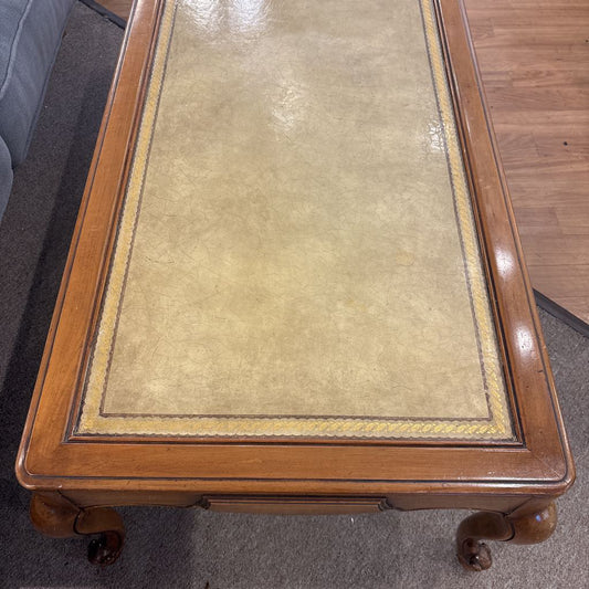 1960's French Louis XV-Style Leather Top Coffee Table C COFFEE TABLES