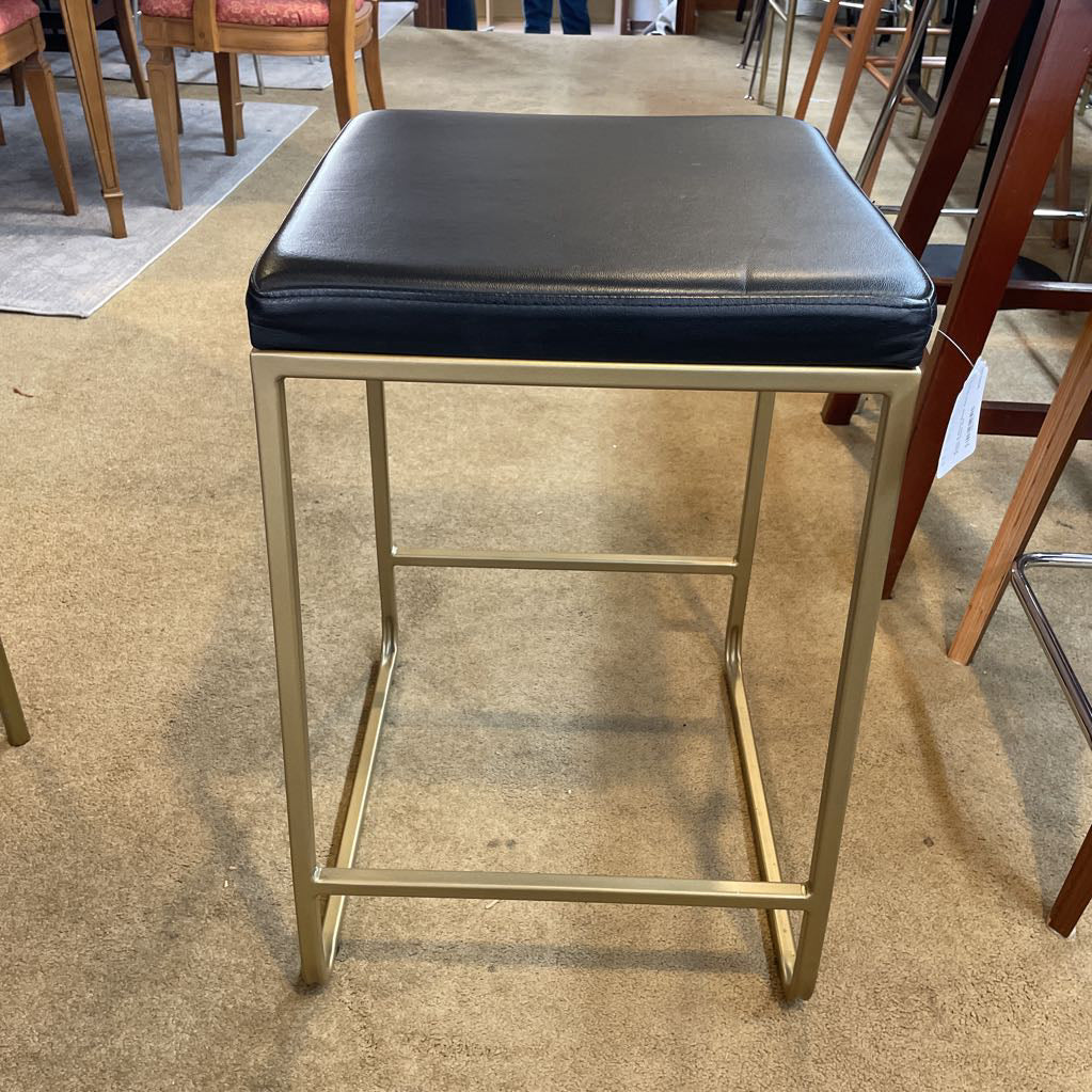 Room & Board Black Seat Brass Finish Stool C STOOLS