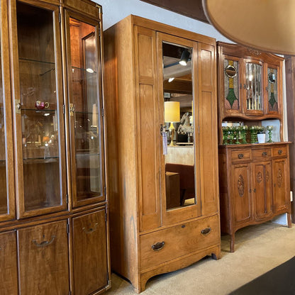 Tall One Drawer Armoire w/ Mirror Door and Key @ Desk