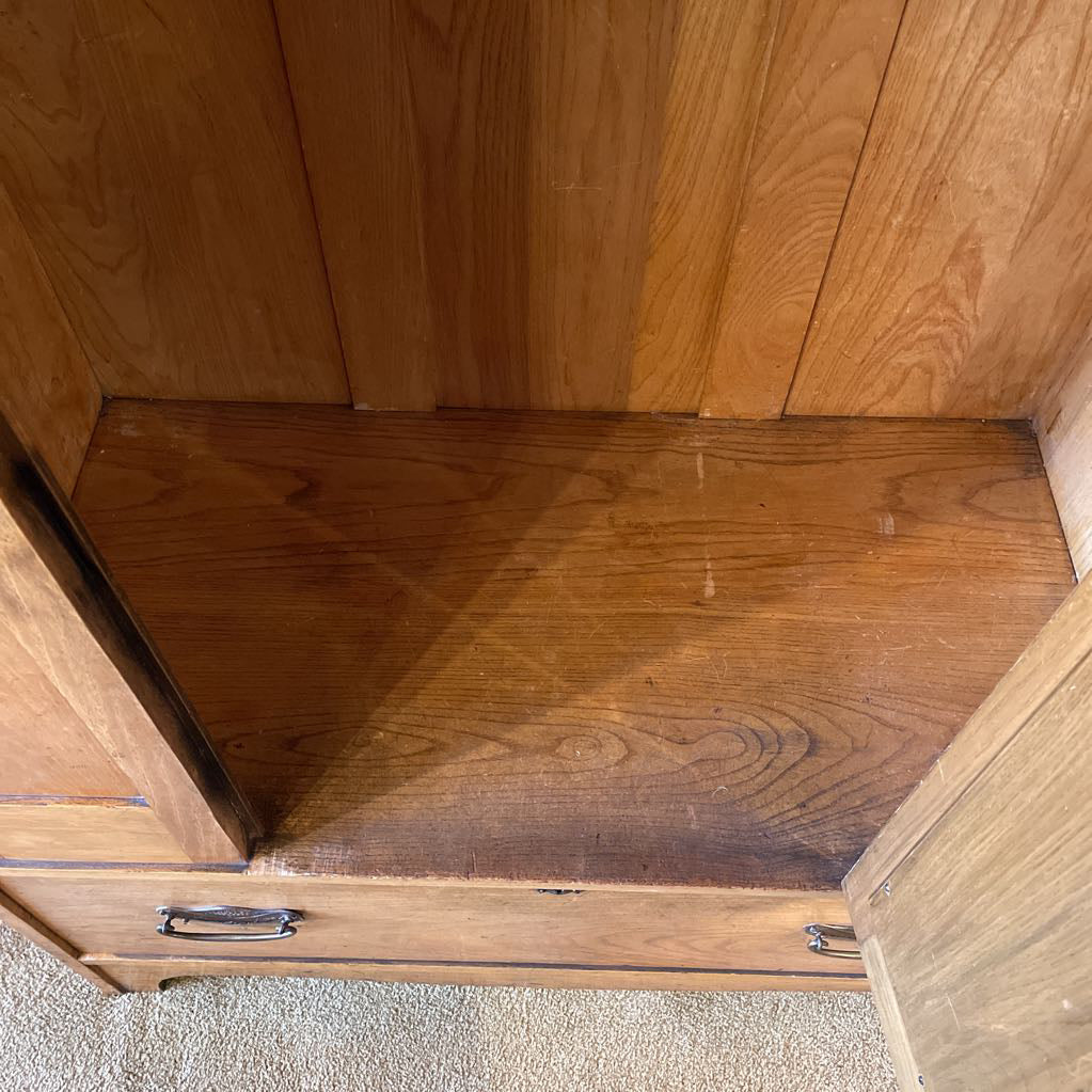 Tall One Drawer Armoire w/ Mirror Door and Key @ Desk