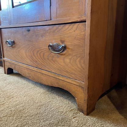 Tall One Drawer Armoire w/ Mirror Door and Key @ Desk