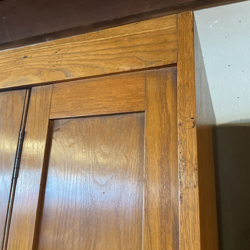 Tall One Drawer Armoire w/ Mirror Door and Key @ Desk