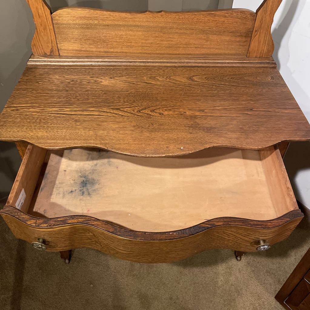 Vintage Oak 3 Drawer 1 Door Washstand