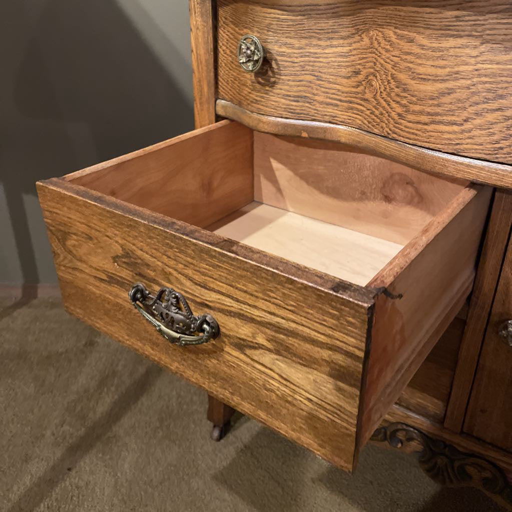 Vintage Oak 3 Drawer 1 Door Washstand