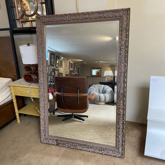 Ornate Bronze Finish Floor Mirror - As is C MIRRORS