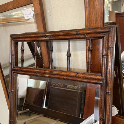 Vint. Faux Bamboo Beveled Mirror C MIRRORS