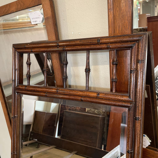 Vint. Faux Bamboo Beveled Mirror C MIRRORS