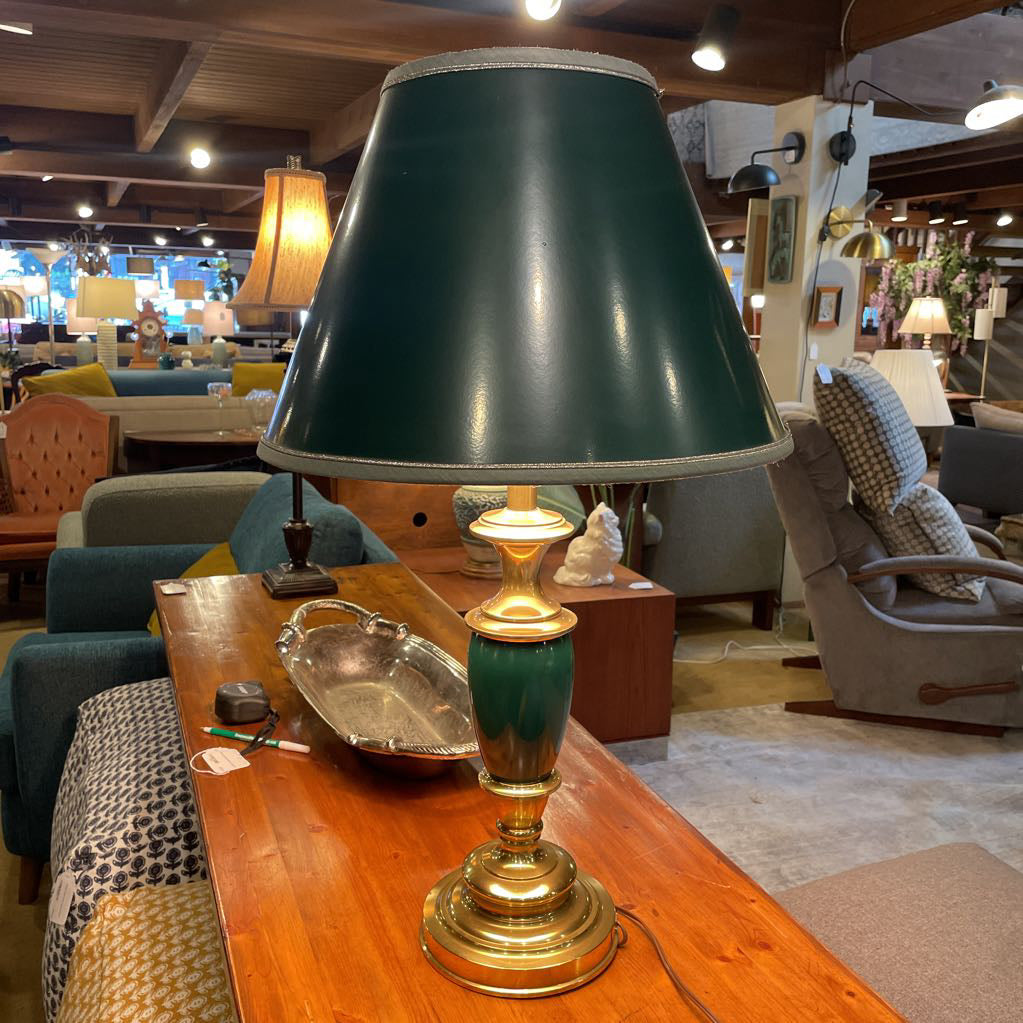 Brass & Green HEAVY Lamp LAMPS