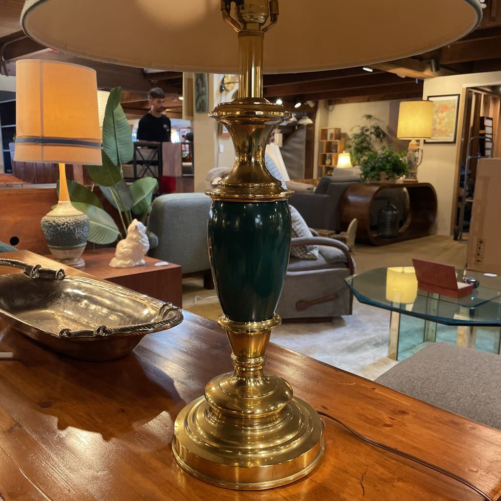 Brass & Green HEAVY Lamp LAMPS