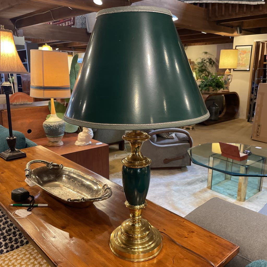 Brass & Green HEAVY Lamp LAMPS