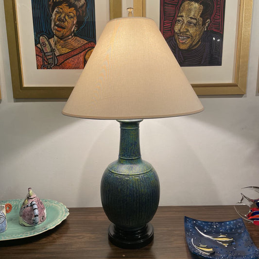 Blue & Green Stippled Lamp LAMPS