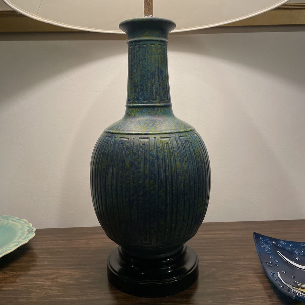 Blue & Green Stippled Lamp LAMPS