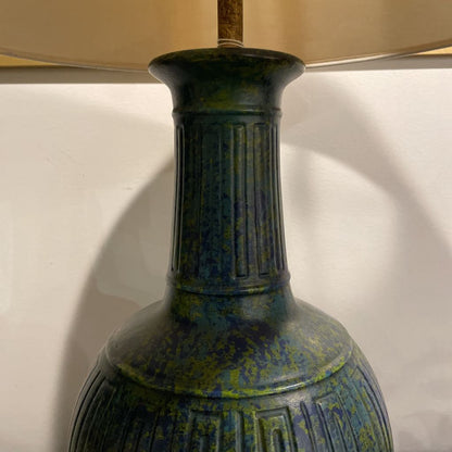 Blue & Green Stippled Lamp LAMPS