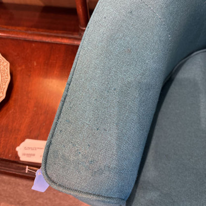 Dania Blue Barrell Swivel Accent Chair