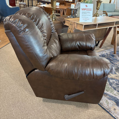 Plush Brown Pleather Rocker Recliner U ACCENT CHAIRS