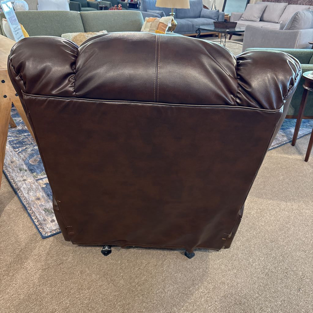 Plush Brown Pleather Rocker Recliner U ACCENT CHAIRS